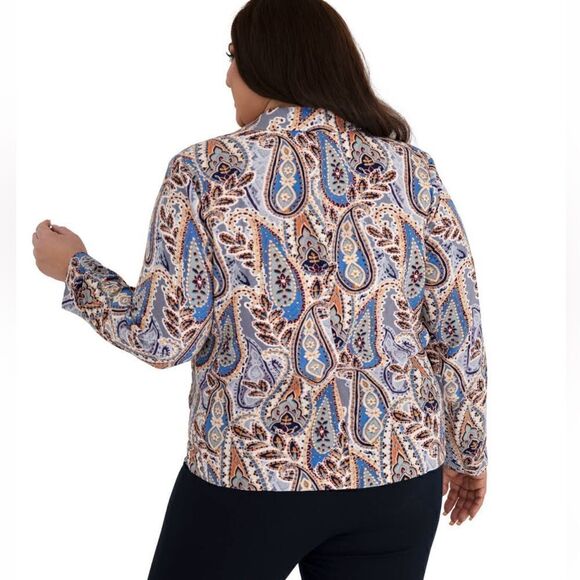 Marée Pour Toi Paisley Printed Blazer
Jacket Lightweight Crepe Colorful Size 16 - Picture 2 of 9